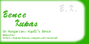 bence kupas business card